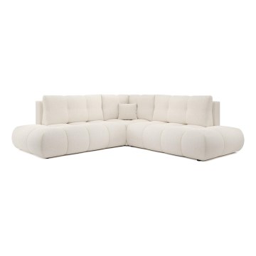 Divano angolare letto imbottito con contenitore a L ALMADA sinistro beige