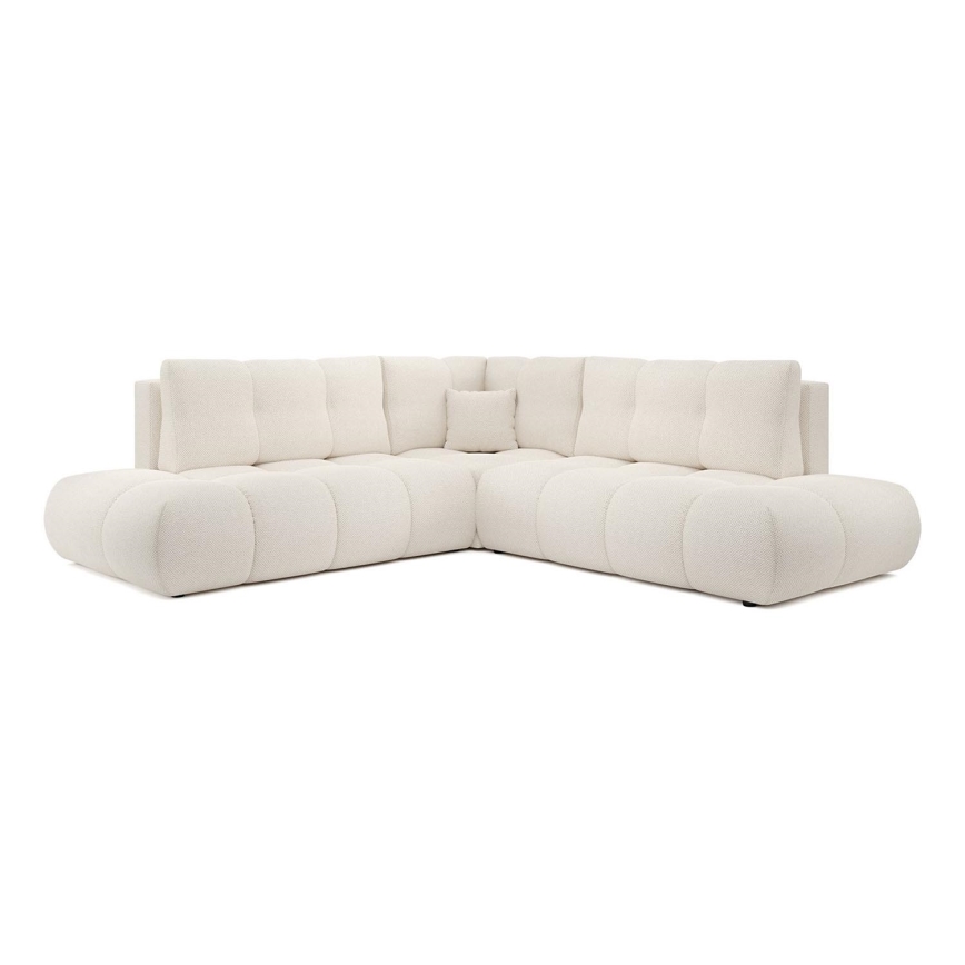 Divano angolare letto imbottito con contenitore a L ALMADA sinistro beige