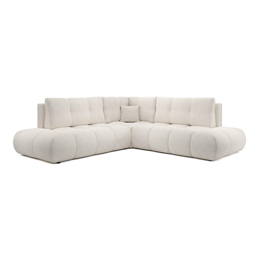 Divano angolare letto imbottito con contenitore a L ALMADA sinistro beige
