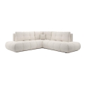 Divano angolare letto imbottito con vano contenitore a L ALMADA, angolo destro, beige