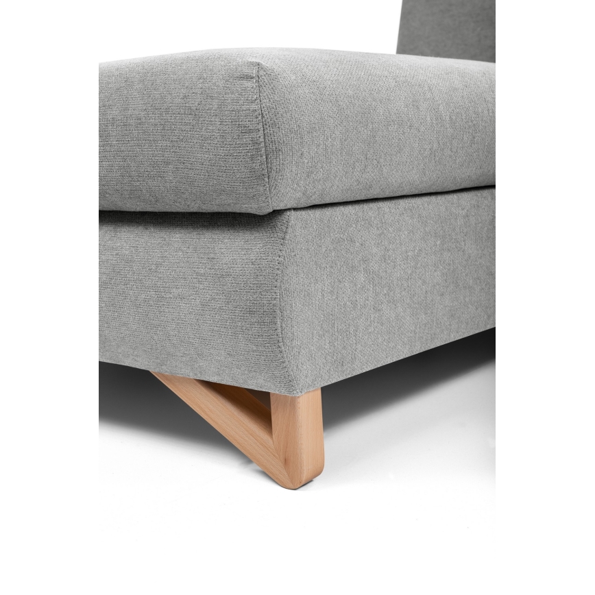 Divano letto angolare imbottito con vano contenitore a L AVESTA lato sinistro, grigio