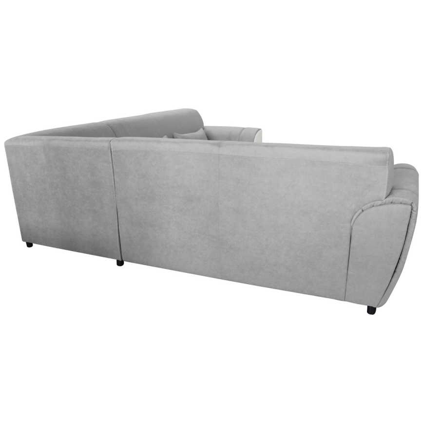 Divano angolare letto VISEU a L con contenitore, angolo sinistro, grigio/bianco
