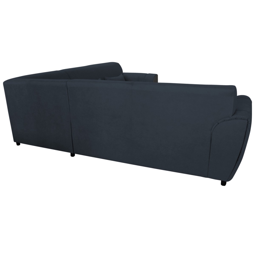 Divano angolare letto con contenitore a L VISEU sinistro antracite/nero