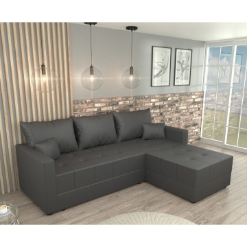 Divano angolare reversibile a L con letto DUBLIN grigio