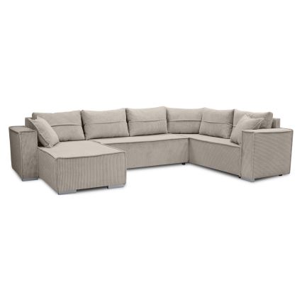 Divano angolare reversibile trasformabile in letto a U LONDON beige