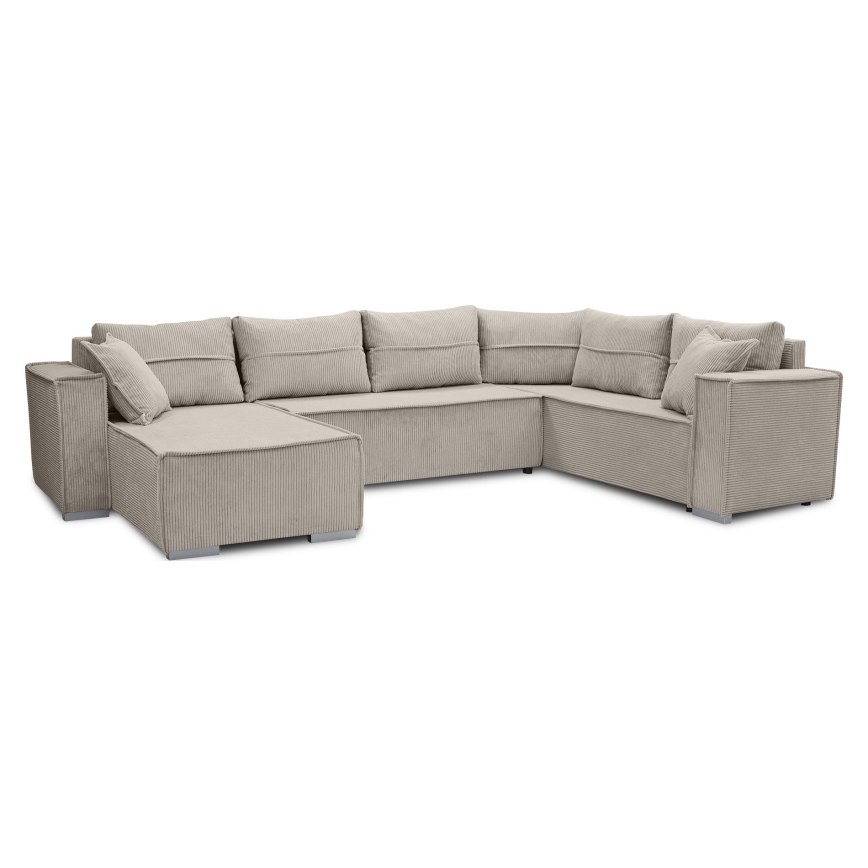 Divano angolare reversibile trasformabile in letto a U LONDON beige