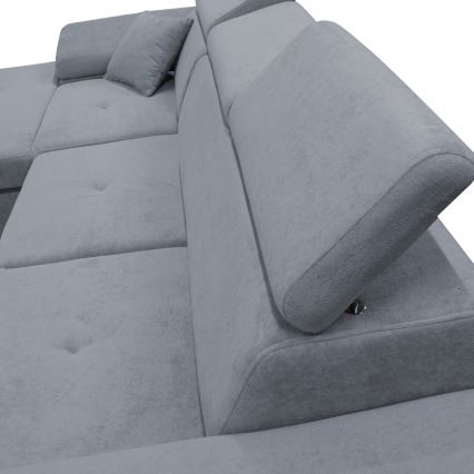Divano letto angolare a L CASTELO con contenitore, angolo sinistro, grigio scuro