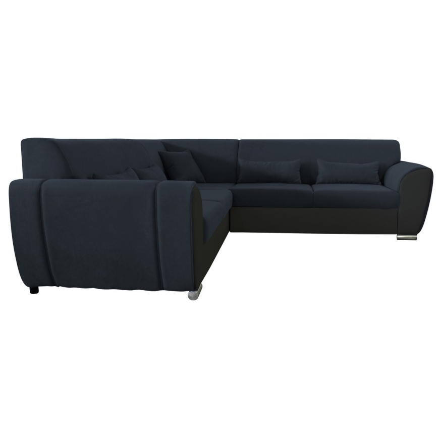 Divano letto angolare a L VISEU con contenitore, lato sinistro, antracite/nero