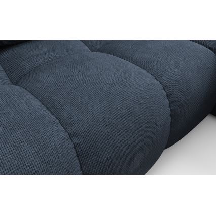 Divano angolare imbottito a L, convertibile in letto con vano contenitore ALMADA, angolo destro, blu