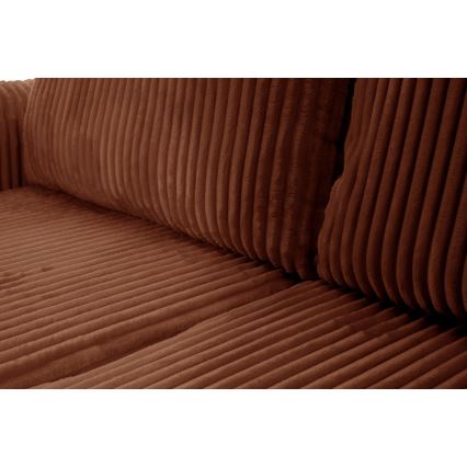 Divano letto angolare universale con contenitore a L FRIDA marrone