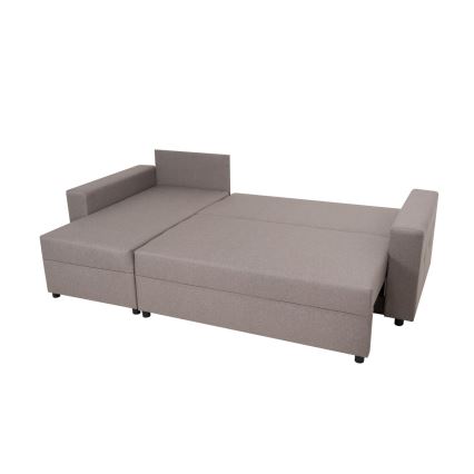 Divano angolare universale con funzione letto e contenitore SEVILLA grigio