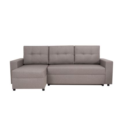 Divano angolare universale con funzione letto e contenitore SEVILLA grigio