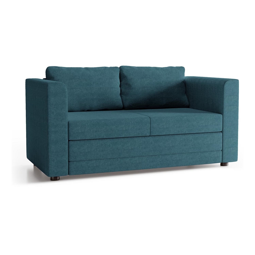 Divano imbottito pieghevole a due posti con braccioli LAYLA blu