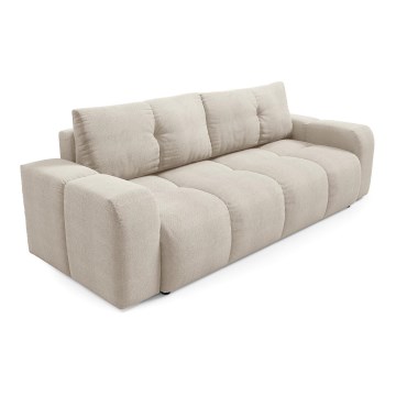 Divano imbottito pieghevole a tre posti con contenitore ALMADA beige