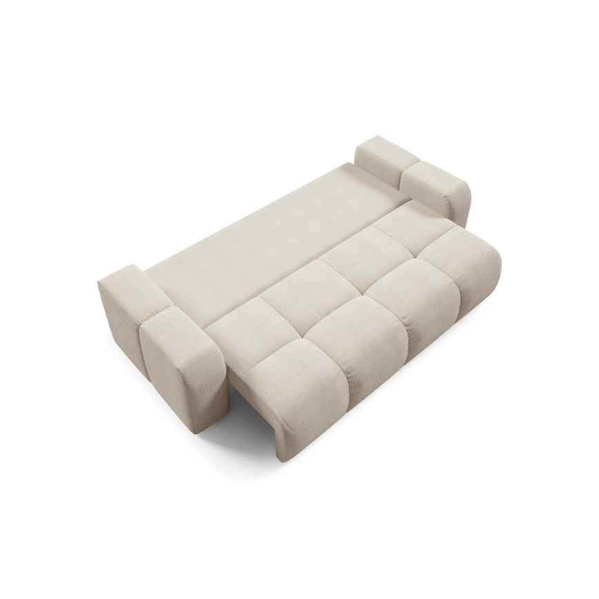 Divano imbottito pieghevole a tre posti con contenitore ALMADA beige
