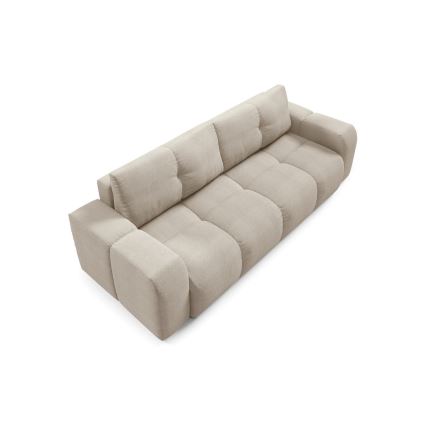Divano imbottito pieghevole a tre posti con contenitore ALMADA beige