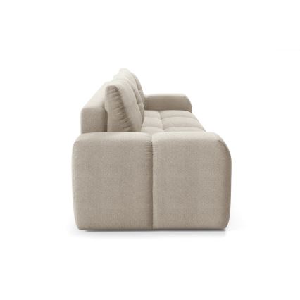 Divano imbottito pieghevole a tre posti con contenitore ALMADA beige