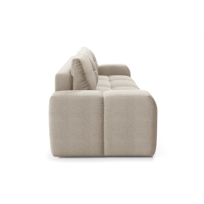 Divano imbottito pieghevole a tre posti con contenitore ALMADA beige