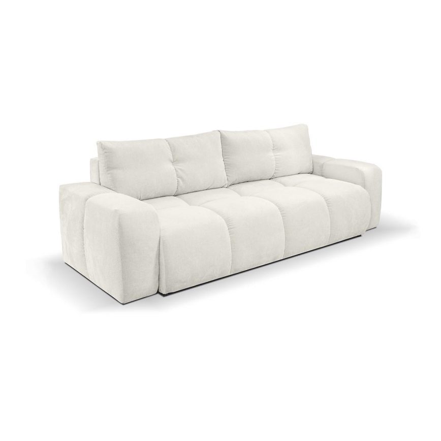 Divano imbottito pieghevole a tre posti con contenitore ALMADA beige