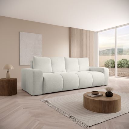Divano imbottito pieghevole a tre posti con contenitore ALMADA beige