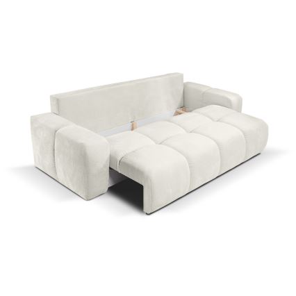 Divano imbottito pieghevole a tre posti con contenitore ALMADA beige