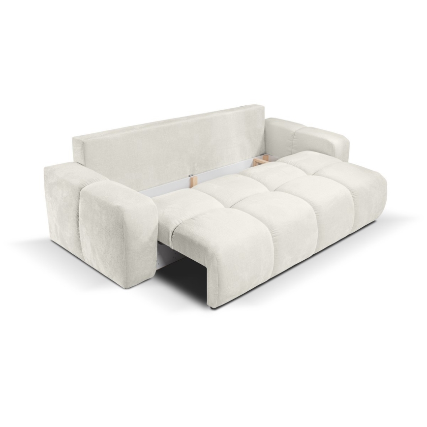 Divano imbottito pieghevole a tre posti con contenitore ALMADA beige