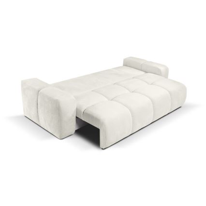 Divano imbottito pieghevole a tre posti con contenitore ALMADA beige