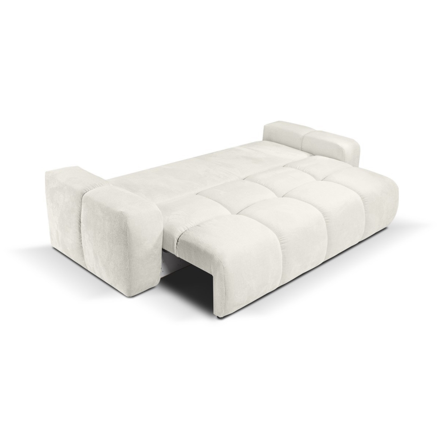 Divano imbottito pieghevole a tre posti con contenitore ALMADA beige