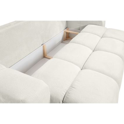 Divano imbottito pieghevole a tre posti con contenitore ALMADA beige
