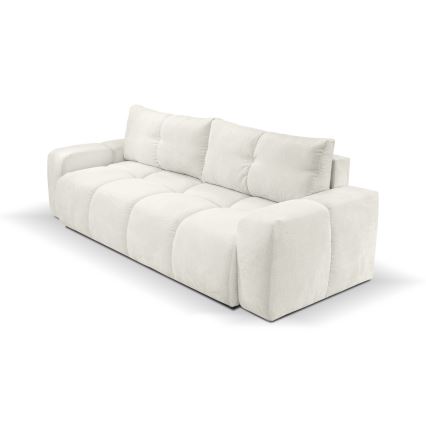 Divano imbottito pieghevole a tre posti con contenitore ALMADA beige