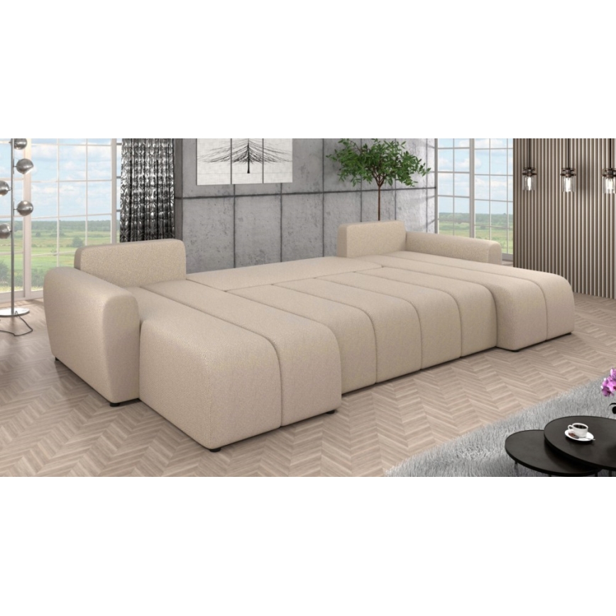 Divano imbottito universale convertibile a U NEWPORT beige
