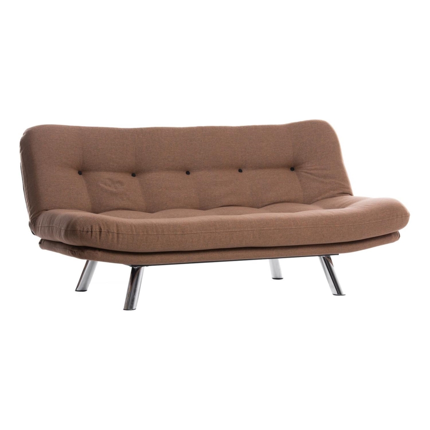 Divano letto 2 posti BINA, marrone chiaro