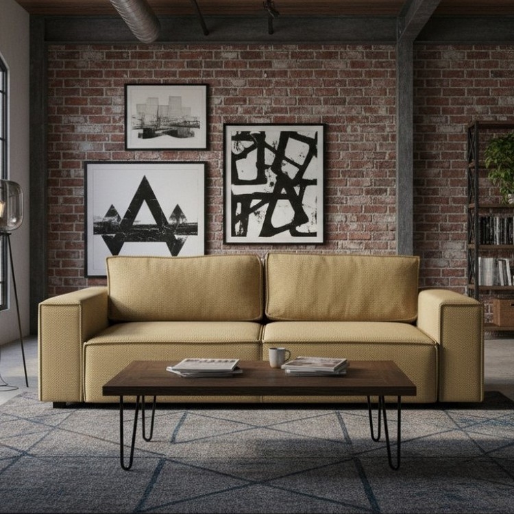 Divano letto 3 posti con contenitore RONDA, arancione