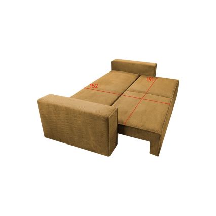 Divano letto a tre posti con contenitore RONDA arancione