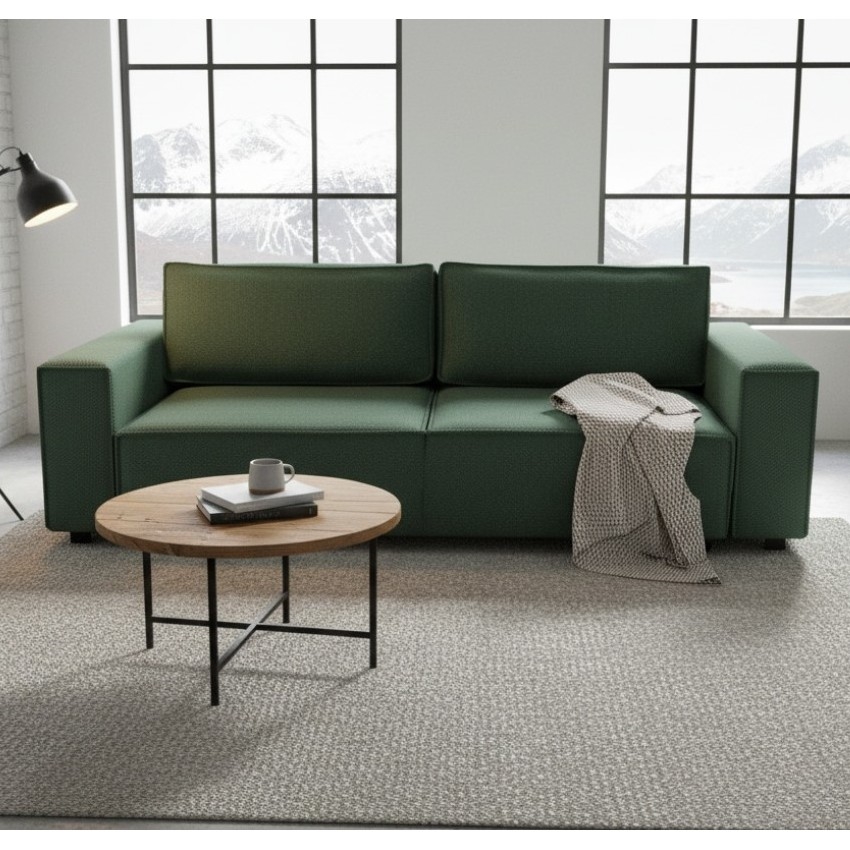 Divano letto 3 posti con contenitore RONDA verde