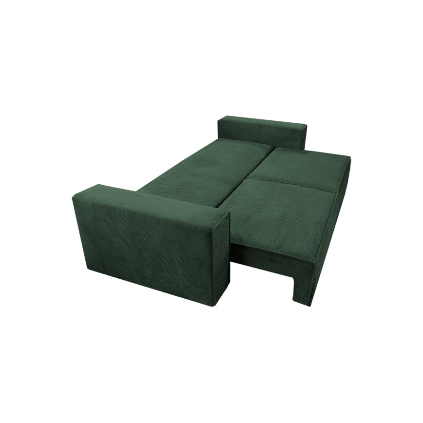 Divano letto a tre posti con contenitore RONDA verde