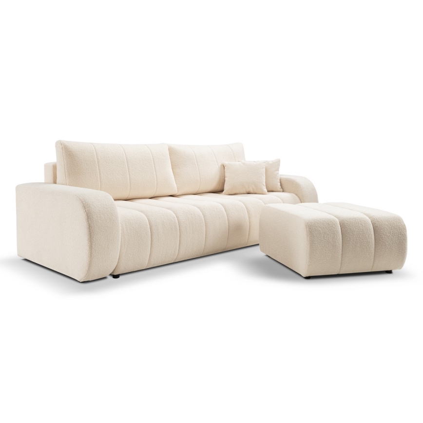 Divano letto beige a tre posti DESIO