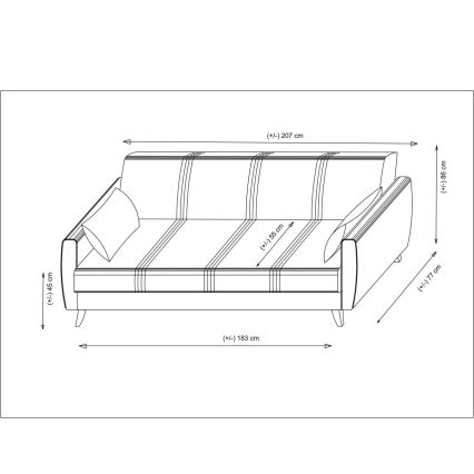Divano letto 3 posti KORFU beige