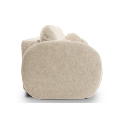 Divano letto beige OLBIA a tre posti richiudibile