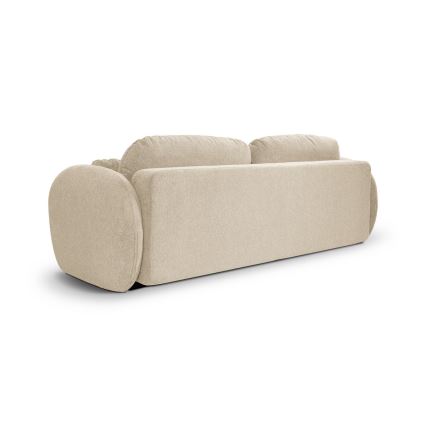 Divano letto beige OLBIA a tre posti richiudibile