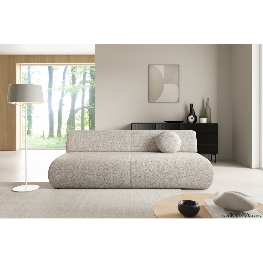 Divano letto a tre posti con contenitore PRATO beige