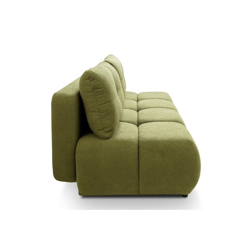 Divano letto a tre posti con contenitore NUORO verde