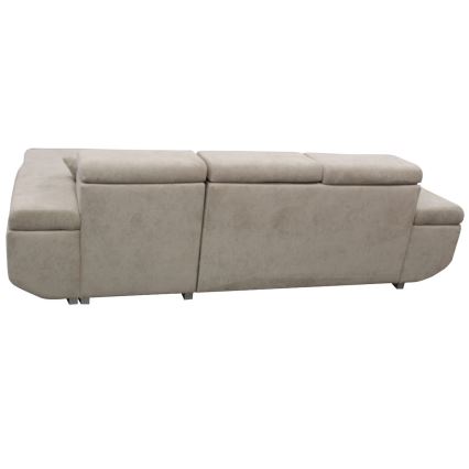 Divano letto angolare a L CASTELO con contenitore, angolo destro, grigio