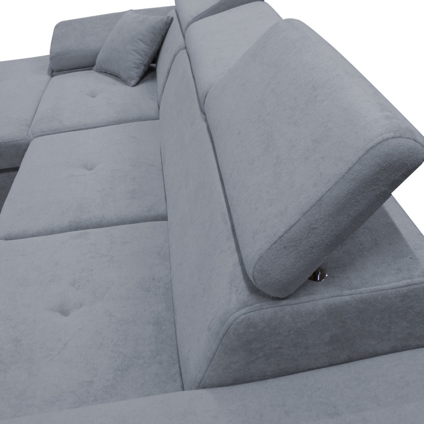 Divano angolare trasformabile con contenitore a L CASTELO, lato sinistro, grigio scuro