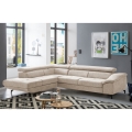 Divano letto angolare a L con contenitore BRESCIA, lato sinistro, beige