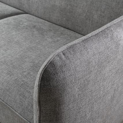 Divano letto angolare a L con contenitore NISA, grigio, lato sinistro