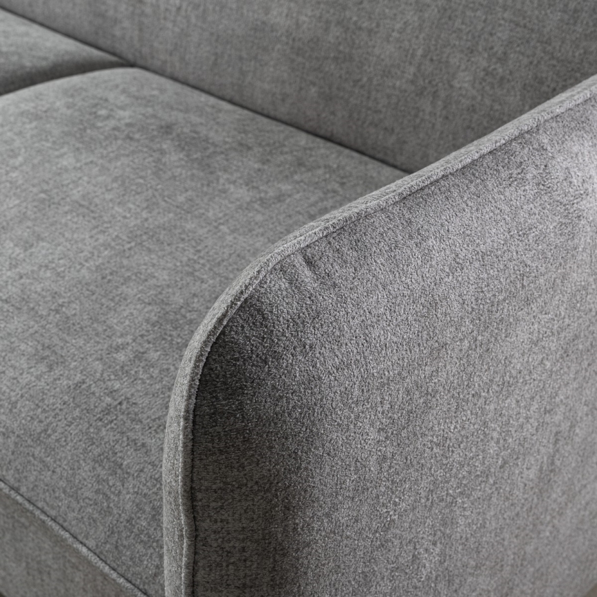 Divano letto angolare a L con contenitore NISA, grigio, lato sinistro