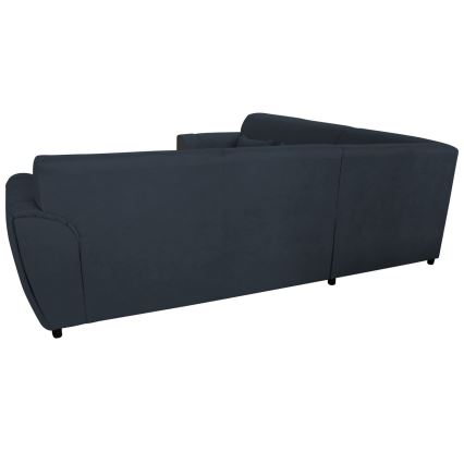 Divano letto angolare con contenitore a L VISEU, destro, antracite/nero