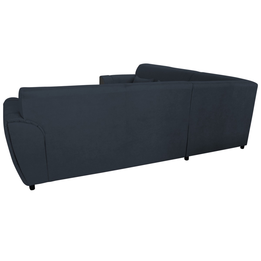 Divano letto angolare con contenitore a L VISEU, destro, antracite/nero