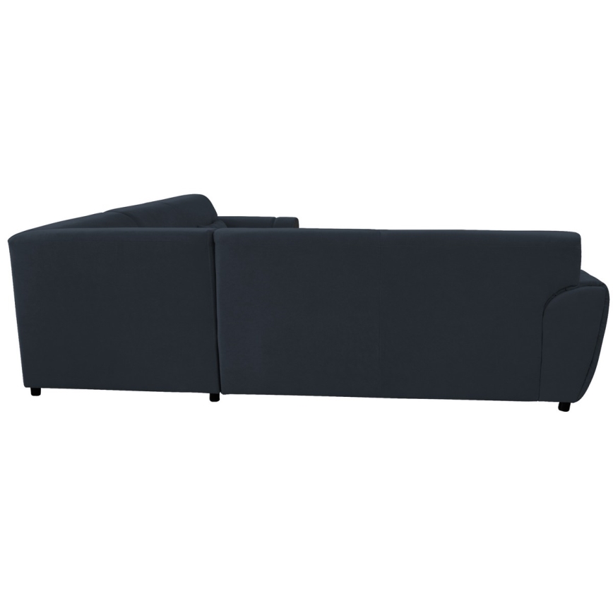 Divano letto angolare con contenitore a L VISEU, destro, antracite/nero